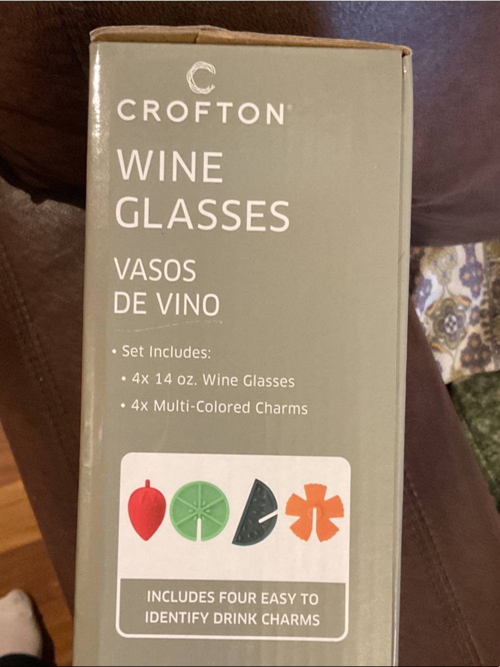 Crofton Fruit Pattern Wine Glasses - Multicolor - Picture 3 of 3